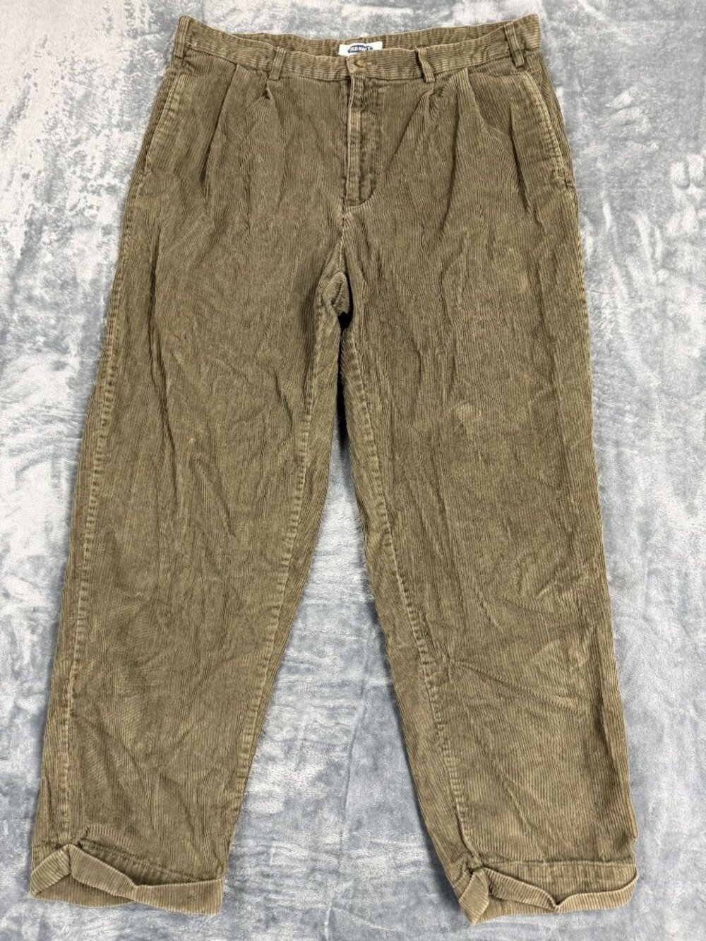 Old Navy Mens Olive Corduroy Pants W38 L30 Relaxed Fit Casual Wear